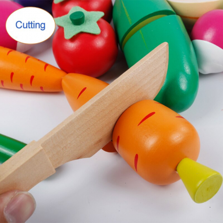 Stand jucarie Legume din lemn de feliat Vegetable Shop [2]