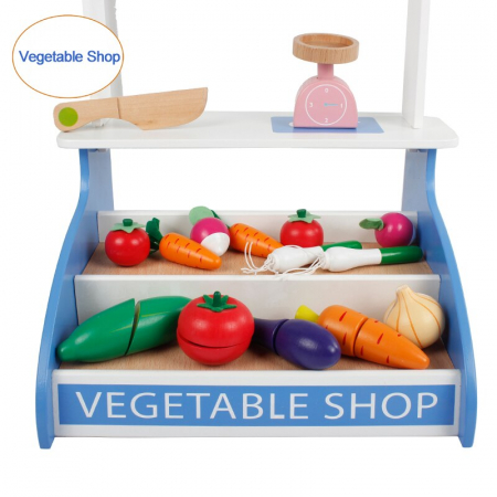 Stand jucarie Legume din lemn de feliat Vegetable Shop [1]