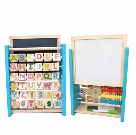 Alfabetar din Lemn cu numaratoare si tabla magnetica, multicolor [3]