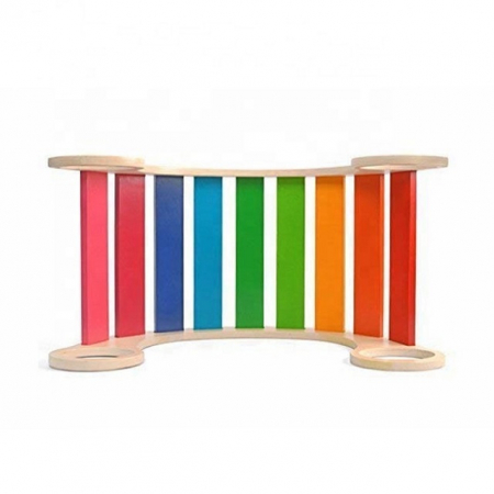 Balansoar din lemn Rainbow Rocker Montessori, multicolor [3]