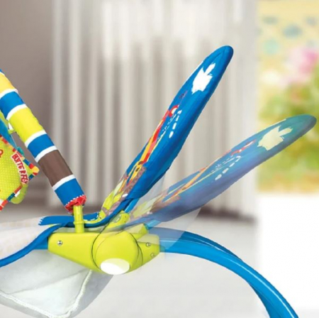 Balansoar electric 2 in 1 si scaunel, Melodii si Vibratii, Albastru [5]