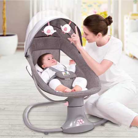Balansoar electric 3 in 1 Mastela, bluetooth, telecomanda, roz [5]