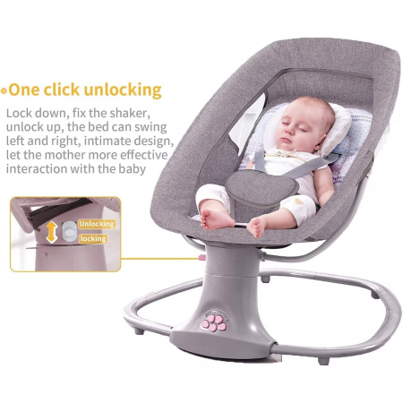 Balansoar electric 3 in 1 Mastela, bluetooth, telecomanda, roz [4]