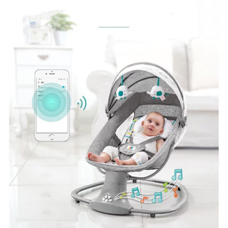 Balansoar electric 3 in 1 Mastela, bluetooth, telecomanda, verde [6]