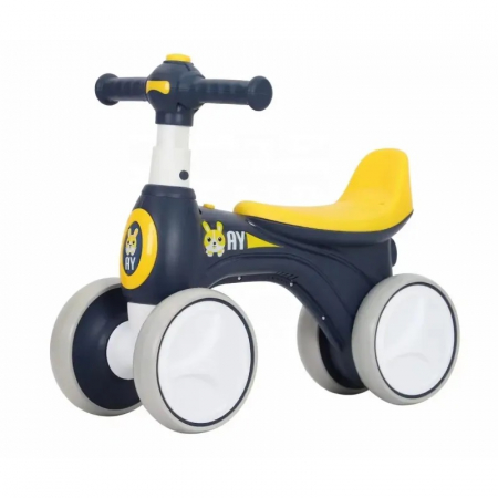 Bicicleta fara pedale cu roti silentioase, pentru copii 1-3 ani, lumini, muzica si baloane de sapun, bleumarin [1]