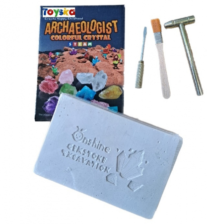 Ateliere si bancuri de lucru - Set Arheologie descopar pietre pretioase, Gemstone Excavation Colorful Crystal