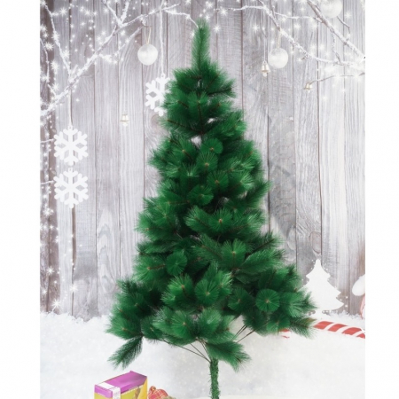 Craciun - Brad artificial tip pin, clasic, inaltime 90 cm, verde, suport metalic inclus