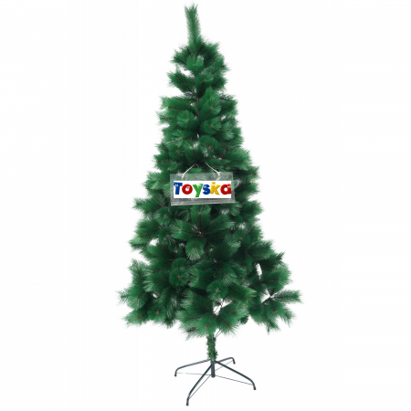 Brad artificial de Craciun tip pin, inaltime 180 cm, 260 ramuri cu ace 3D, verde, suport metalic [0]