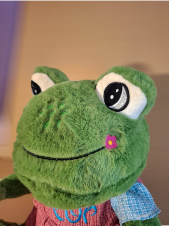 Broscuta Vesela din plus cu rochie, 40 cm, verde [2]