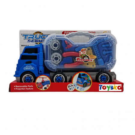 Camion Truck demontabil cu trusa de unelte, sunete si lumini, multicolor