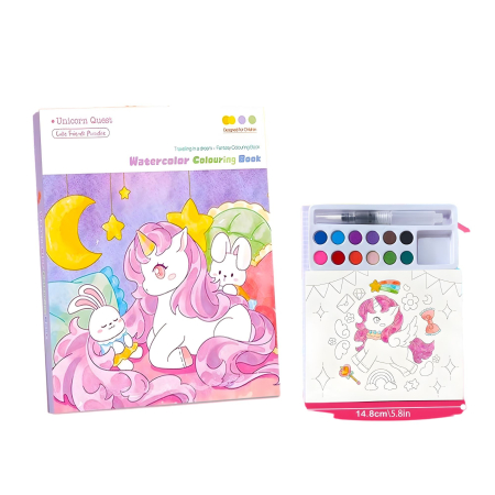 Carte de Colorat cu Acuarela,  Model Unicorn [1]