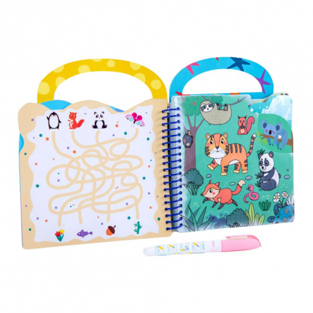 Accesorii Craft - Carte de colorat cu apa Reutilizabila Magic Water Painting Animal, 14 pagini
