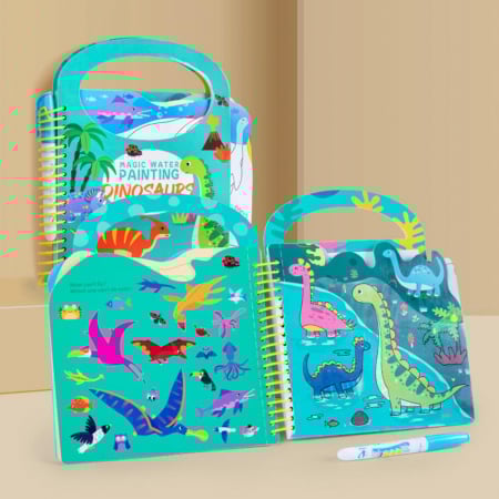 Carte de colorat cu apa Reutilizabila Magic Water Painting Dinosaurs, 14 pagini [2]