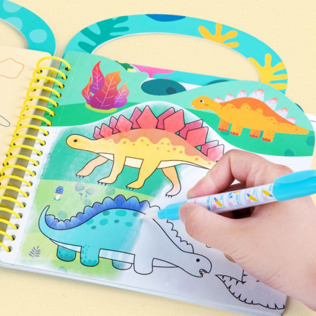 Carte de colorat cu apa Reutilizabila Magic Water Painting Dinosaurs, 14 pagini [1]