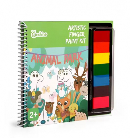 Accesorii Craft - Carte de pictat cu degetelele, Animal Park, multicolor