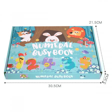 Carte educativa cu stickere reutilizabile Busy Book Preschool- Numere, 10 pagini [5]