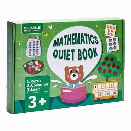 Carte educativa cu stickere reutilizabile Quiet Book, Matematica, multicolor