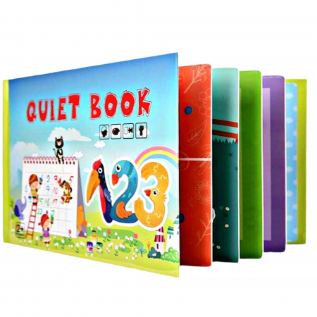 Accesorii Craft - Carte educativa cu stickere reutilizabile Quiet Book - Numere, 10 pagini