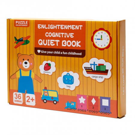 Carte educativa cu stickere reutilizabile Quiet Book Ursuletul, multicolor