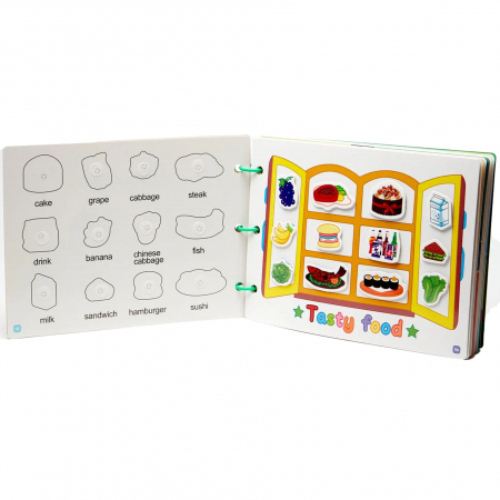 Carte educativa cu stickere reutilizabile Quiet Book Ursuletul, multicolor [6]
