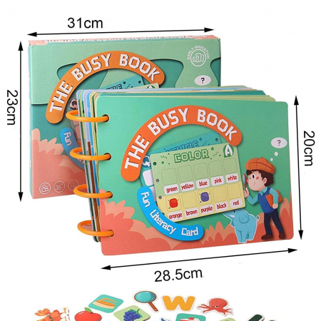 Carte educativa cu stickere reutilizabile The Busy Book, 20 pagini [5]