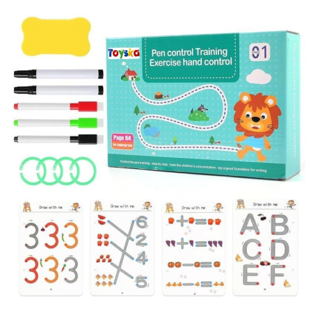 Jucarii educative si creative - Carte educativa de activitati de asociere si recunoastere, reutilizabila, Leu, 64 pagini