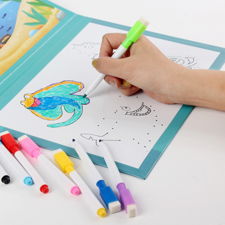 Carte magnetica 2 in 1 Puzzle si Desen pe Puncte Join the Dots - Animale Marine [5]