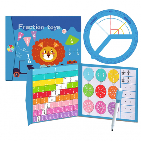 Jucarii educative si creative - Carte magnetica aritmetica Invatarea Fractiilor, multicolor