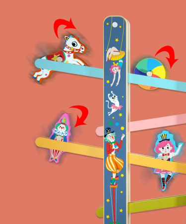 Cascada Acrobatilor Jucarie din lemn, Pista cu etaje, multicolor [4]