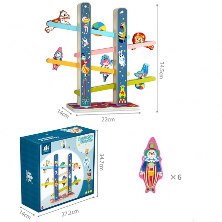 Cascada Acrobatilor Jucarie din lemn, Pista cu etaje, multicolor [6]