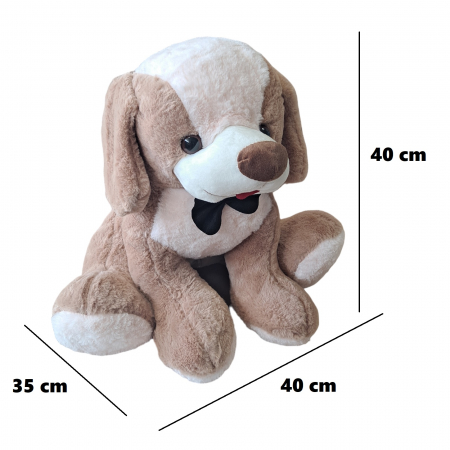 Catel din plus cu papion, 40 cm, maro [3]