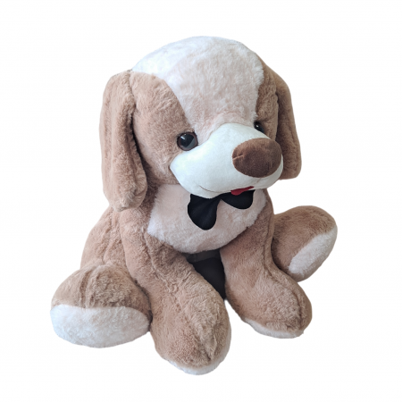 Catel din plus cu papion, 40 cm, maro [0]