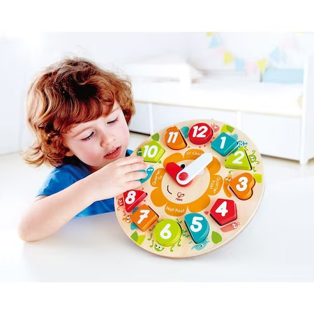 Ceas din lemn Hape - Chunky Clock [3]