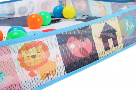 Centru de Activitati, Saltea si Tarc de joaca 2 in 1, 8 bile, multicolor [1]