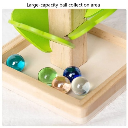 Circuit din lemn cu bile din sticla, Pagoda Ball Game, 28 cm, multicolor [7]