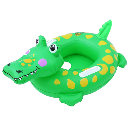 Colaci, piscine si accesorii inot - Colac Crocodil cu chilotel si manere pentru copii, 72x55 cm, verde