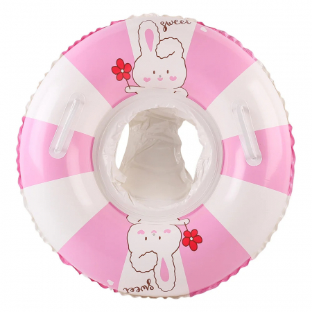 Colaci, piscine si accesorii inot - Colac cu chilotel si manere pentru bebelusi Iepuras, roz