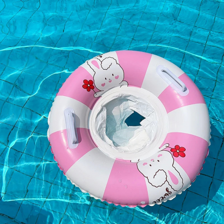 Colac cu chilotel si manere pentru bebelusi Iepuras, roz [1]