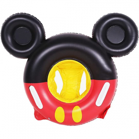 Colaci, piscine si accesorii inot - Colac cu chilotel si manere pentru bebelusi Mickey Mouse, rosu/negru