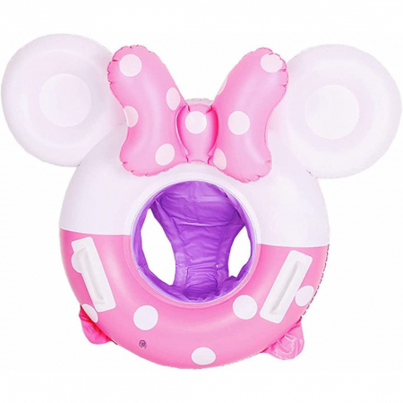 Colaci, piscine si accesorii inot - Colac cu chilotel si manere pentru bebelusi Minnie Mouse, alb/roz