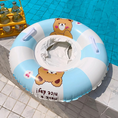 Colac cu chilotel si manere pentru bebelusi Ursulet, albastru [3]