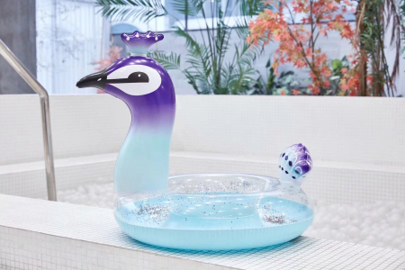 Colac de inot copii model Paun, 85 cm, multicolor [2]