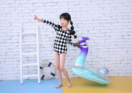 Colac de inot copii model Paun, 85 cm, multicolor [1]