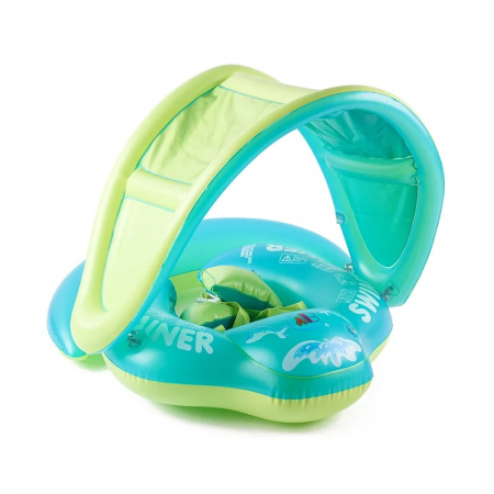 Colaci, piscine si accesorii inot - Colac gonflabil barcuta multifunctional Swimtrainer, parasolar detasabil si suport pentru copii