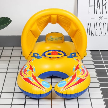 Colac gonflabil mama si copilul, parasolar detasabil si suport pentru copil [2]