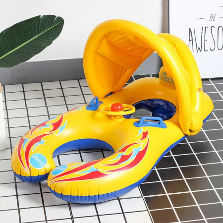 Colac gonflabil mama si copilul, parasolar detasabil si suport pentru copil [3]