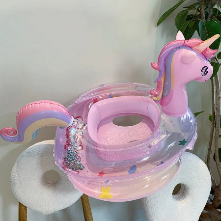 Colac gonflabil Unicorn Rainbow cu suport pentru copii, multicolor [1]