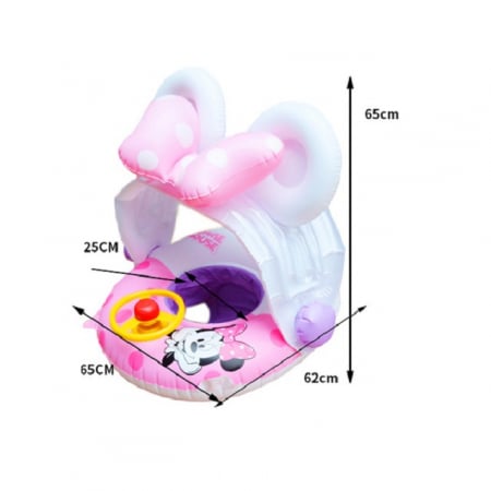 Colac inot gonflabil cu volan, acoperis si suport pentru copii Minnie Mouse [7]