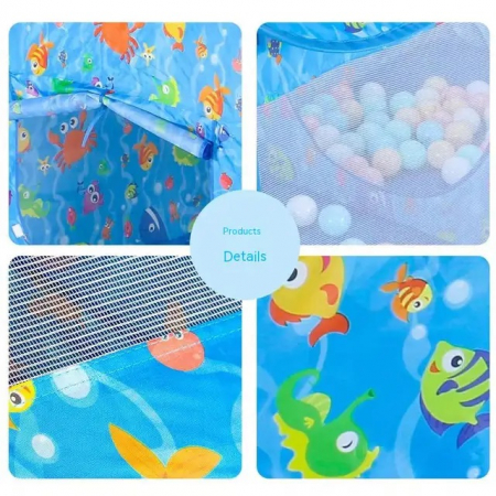 Cort de joaca 2 in 1 pentru copii cu 100 de bile multicolore incluse, format din casuta si piscina [1]