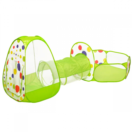 Cort de joaca 3 in 1 ideal pentru copii, format din cort, tunel intermediar si piscina, verde [1]